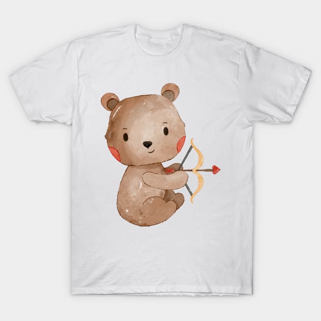 Cute Valentines Day Teddy Bear T-Shirt by MutchiDesign